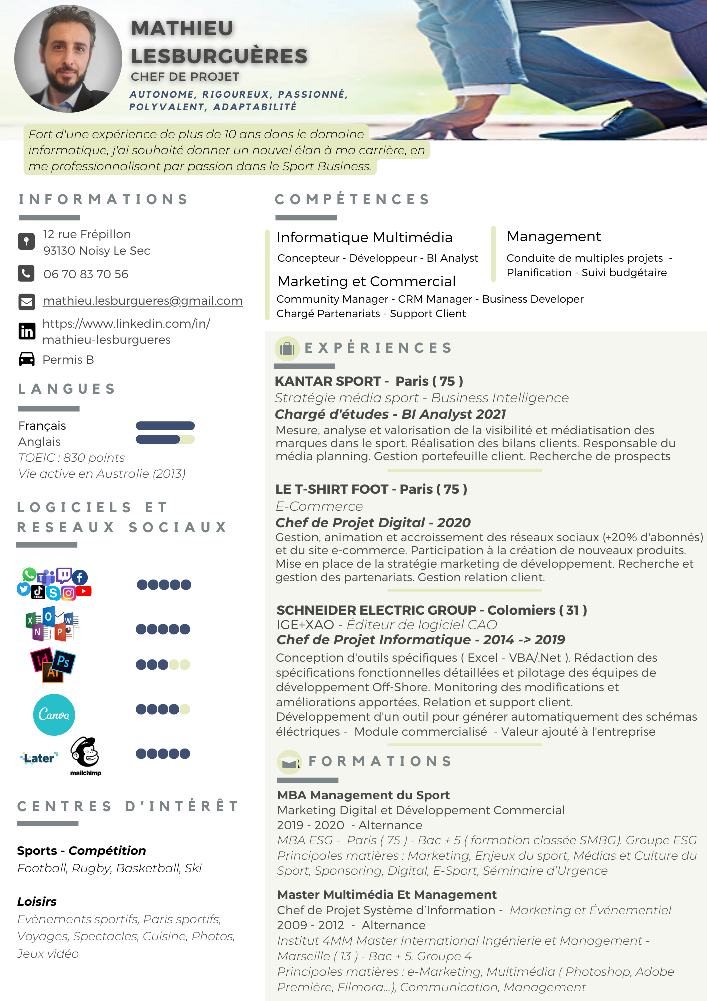 Sport Business - Chef de Projet - Informatique